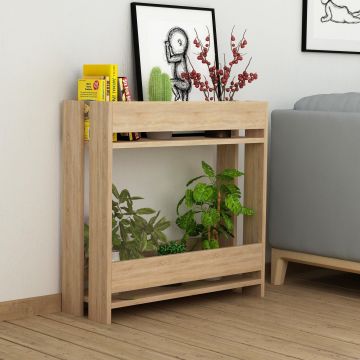 Suport multifunctional Flori Dublu etaj, Stejar, 74 x 72 x 25 cm - Stejar
