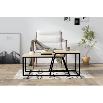 Măsuță de cafea Boyce, Stejar - Negru, 75x50x37 cm - Stejar - Negru