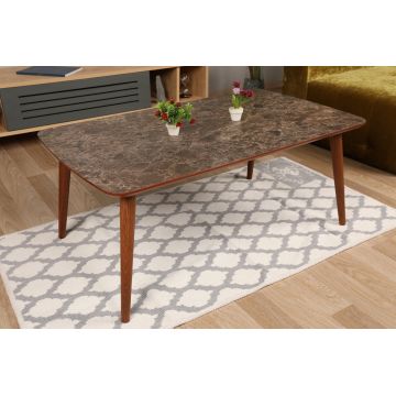 Măsuță de cafea Comfort, Nuc - Gri, 100x60x42 cm - Nuc - Gri