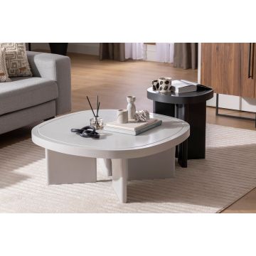 Măsuță de cafea Cream, Gri, 92x92x35 cm - Crem - Gri
