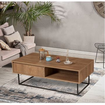 Măsuță de cafea Dale, Nuc - Negru, 120x60x43 cm - Nuc - Negru