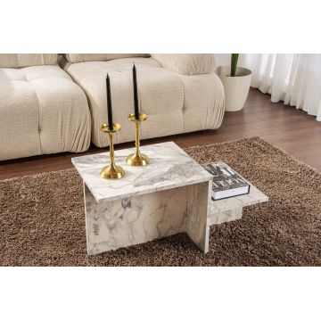 Măsuță de cafea Harmony - Fressia Marble, Freesia marble, 80x40x40 cm - Gri