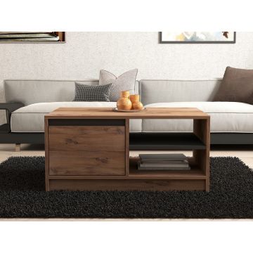 Măsuță de cafea Kaya, Pin atlantic - Antracit, 90x60x45 cm - Natural - Antracit
