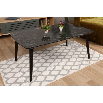 Măsuță de cafea Loop, Negru, 100x60x42 cm - Negru