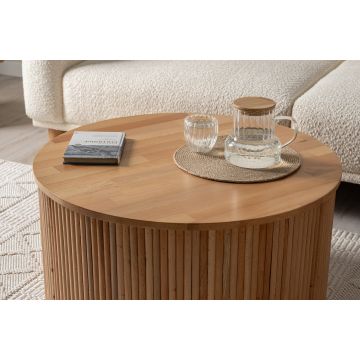 Măsuță de cafea Lugias, Beech, 80x80x43 cm - Natural