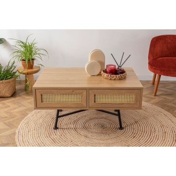 Măsuță de cafea Nala 4, Natur, 90x60x44 cm - Natural