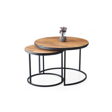 Măsuță de cafea Oden - 9533, Pin, 70x70x47 cm - Natural