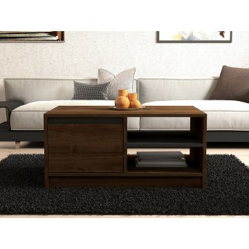 Măsuță de cafea Ongu, Nuc - Antracit, 90x60x45 cm - Nuc - Antracit