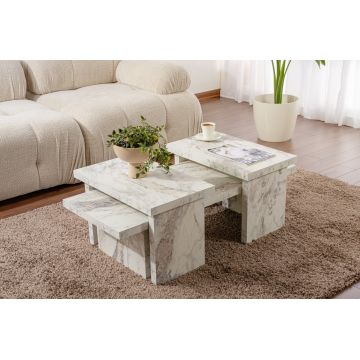 Măsuță de cafea Sanctuary - Fressia Marble, Freesia marble, 110x45x30 cm - Gri