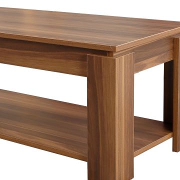 Măsuță de cafea Shelf, Nuc, 104x56x47 cm - Nuc