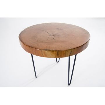 Măsuță de cafea Soloma, Nuc - Negru, Ø75x60 cm - Nuc - Negru