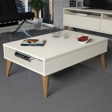 Masuta de cafea Best Cream, Hommy Craft, 90x60x34,6 cm, crem ieftina