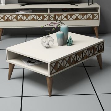 Masuta de cafea Line Cream, Hommy Craft, 90x60x34,6cm, crem ieftina