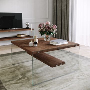 Masuta de cafea S100, Neostill, 75 x 75 x 40 cm, walnut ieftina
