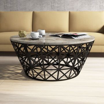 Masuta de cafea Stil White, Hommy Craft, 90x90x38 cm, alb ieftina