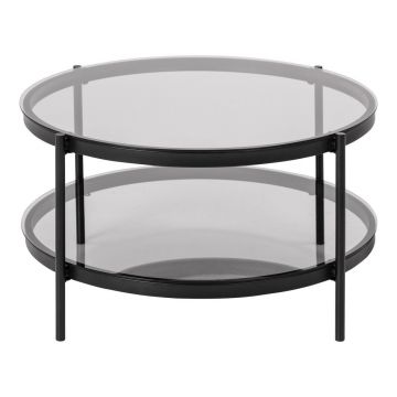 Măsuță de cafea rotundă cu blat de sticlă ø 79 cm Bayonne - Actona