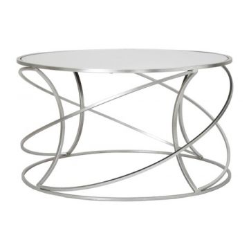 Masuta de cafea Saturn, Mauro Ferretti, Ø 80x45 cm, fier, argintiu