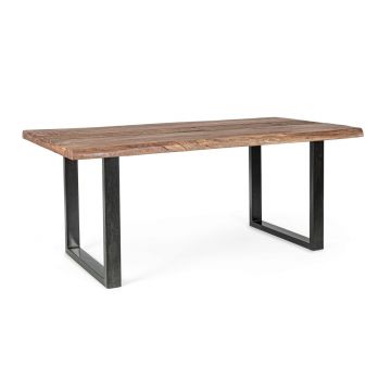 Masa Nottingham, Bizzotto, 180x90x77 cm, salcam/lemn reciclat/otel