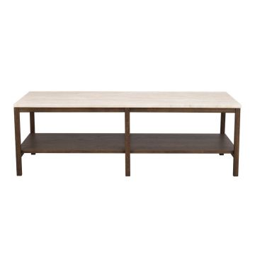 Măsuță de cafea maro/bej cu blat din piatră 140x60 cm Orwel - Rowico