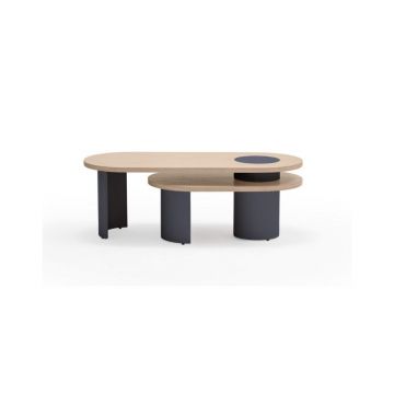 Măsuță de cafea neagră în decor de frasin 120x50 cm Nori - Teulat