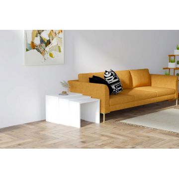 Set masute 3 piese, Puqa Design, Grops, PAL, Alb