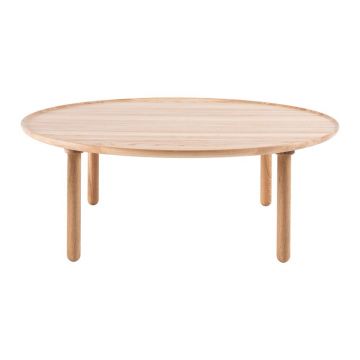 Măsuță de cafea în culoare naturală rotundă din lemn de stejar ø 100 cm Mu – Gazzda